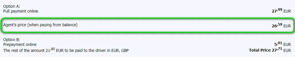 Payment from Balance