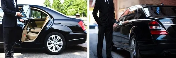  Driver opens a door for a client