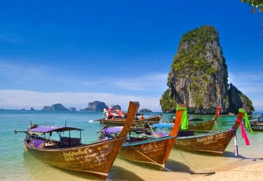 Boats on the seashore in Thailand
