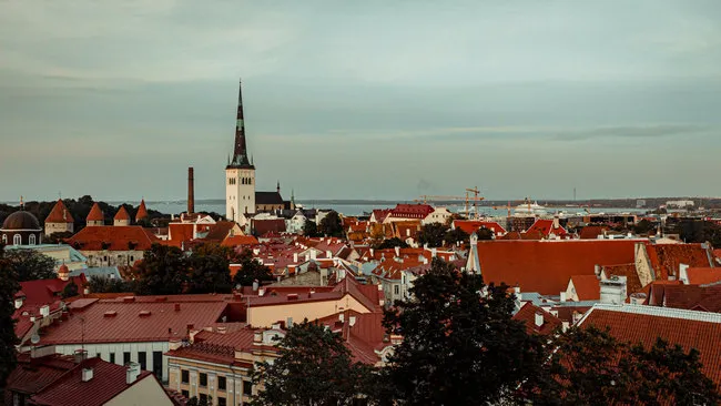 view of old Tallinn, Estonia.