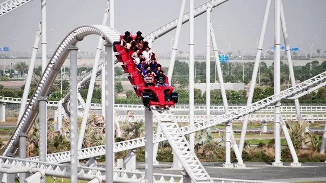 The breathtaking Formula Rossa ride at Ferrari World Abu Dhabi.
